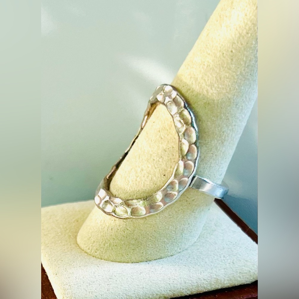 Hammered 925 Sterling Silver “Karma” Circle Ring, 16.7mm, Sz 9, NIB! - Picture 3 of 5